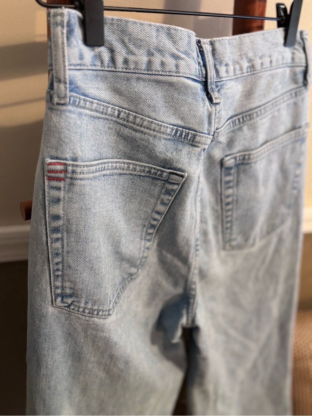 Urban Outfitters BDG Light Blue Distressed High Rise Mom Jeans Denim Edgy - Picture 6 of 11